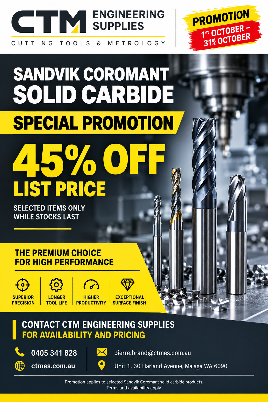 Sandvik Coromant Solid Round Carbide Tool Promotion artwork